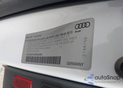 2017 Audi A4 2.0T Premium z USA, uszkodzony, nr VIN WAUENAF44HN026068